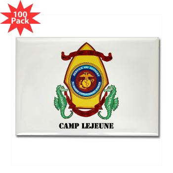 CL - M01 - 01 - Marine Corps Base Camp Lejeune with Text - Rectangle Magnet (100 pack)